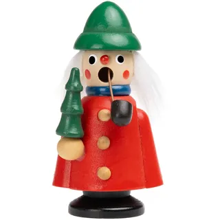 SIKORA Kuttenmännchen Mini Räuchermännchen aus Holz Räucherfigur Deko Weihnachtsfigur - RM-K, Farbe/Modell:K05 Förster rot, Höhe in cm:Höhe ca. 9 cm