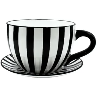 Dekohelden24 Pflanzkübel 25 x 23 x 14 cm Schwarz/Weiß