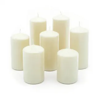 Spetebo Stumpenkerze Echtwachs Stumpenkerzen 7er Set (Set, 7-tlg., 1), Brenndauer in Stunden ca. 27 - 45 Stunden (je nach Größe)