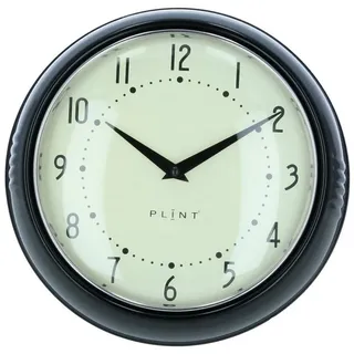 Plint Wanduhr Küchenuhr Retro black schwarz Uhr schwarz