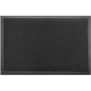 Nicoman 3D-Mesh-Fußmatte, strapazierfähig, Schmutzfangmatte, Bodenmatte für Innen- und Außenbereich, Eingang, Terrasse, Garten, Garage, flaches Profil, rutschfest, maschinenwaschbar, schwarz, 76 x 43