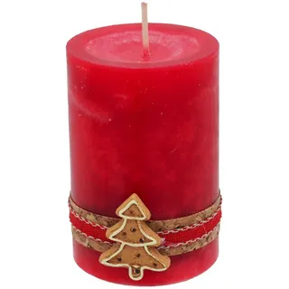 ZauberDeko 4 Adventskerzen Kerzen Stumpenkerzen Rot Creme Kekse Plätzchen Weihnachten Advent Deko