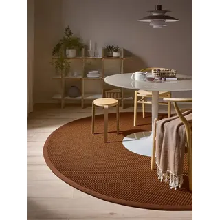 benuta Sisalteppich Greta, rund, Höhe: 5 mm, 100% Sisal Naturfaser, Teppich Wohnzimmer, Esszimmer, Schlafzimmer braun rund | Ø 250 cm x 5 mm