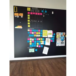 Magnettafel zum kleben Kreidetapete Türtapete Tapete 90x210cm selbstklebend & magnetisch I flexibler Haftgrund für Magnete I Ferrofolie in schwarz beschreibbar, nass und trocken abwischbar