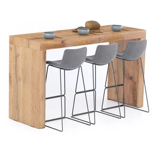 MOBILI FIVER, Evolution Hohe Tisch 180x60, rustikale Eiche, Made In Italy