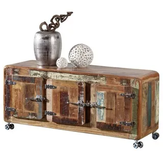 Freezy #04 Sideboard Kommode Mehrzweckschrank Massivholz Altholz Eisen Rollen