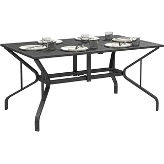 Outsunny Gartentisch 150 x 90 x 73 cm Schwarz