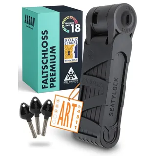 Aaron Premium Faltschloss 90cm Schwarz Faltschloss