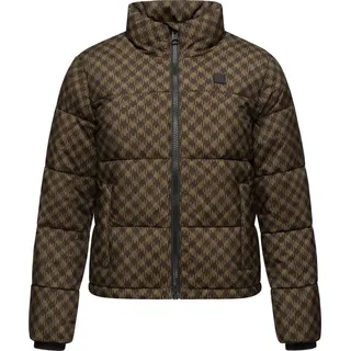 Ragwear Winterjacke Serah Print wasserdichte Winter Steppjacke mit Hahnentritt Muster braun XS (34)
