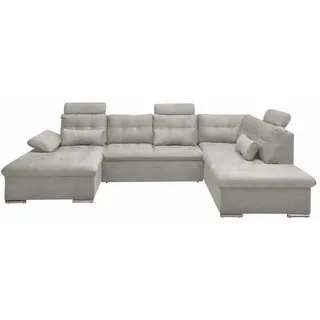 ed exciting design Wohnlandschaft Polyester 5-Sitzer Grau