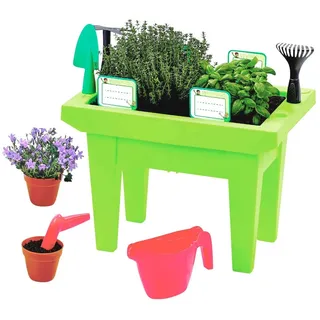 12tlg. Kinder Hochbeet + Zubehör Garten Frühbeet Kräuter Pflanzkasten Gemüsebeet