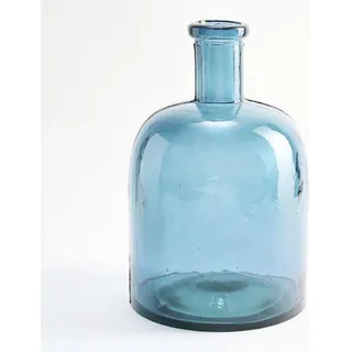 Famanu Glasvase - Dekorative Karaffe - Mediterraner Stil - 15 x 25 cm - Türkis