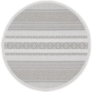 carpetfine Teppich Boho 101, rund, Höhe: 4 mm, robustes Flachgewebe, Sisal Optik, UV-beständig, Außenbereich beige Ø 90 cm x 4 mm