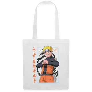 Spreadshirt Henkeltasche Naruto Shippuden Schriftzeichen-Design Stoffbeutel (1-tlg) weiß
