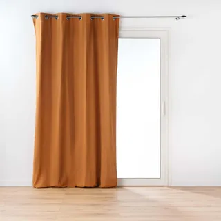Douceur d'Intérieur Twily Ösenvorhang (135 x 260 cm), Kamel, Baumwolle/Recycling-Polyester