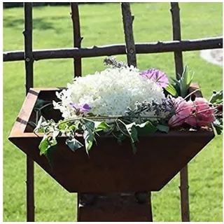 Rostikal Pflanzkübel Metall Dekosäule Blumenständer Pflanzschale, echter Rost braun