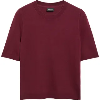 Kurzärmeliger Feinstrickpullover - rot - 48