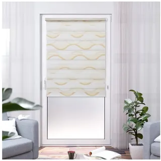 K-HOME Klemmfix Doppelrollo Welle 35 x 150 cm beige