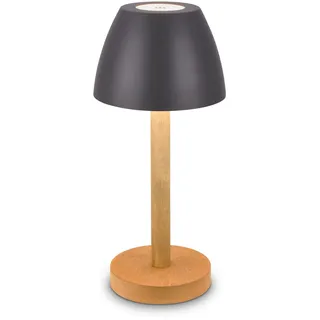 Briloner Tischlampe Anthrazit-Holz Schwarz