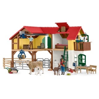 Bauernhaus mit Stall und Tieren