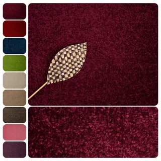 Teppichboden Meterware Auslegware Velours Hochflor | 4m breit, lila rot, 400x400cm