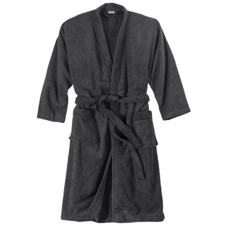 ADAMO Herrenbademantel Adamo Bademantel Übergröße anthrazit, Baumwolle grau 7XL