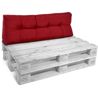 Beautissu Palettenkissen 120 x 40 x 20 cm rot 1 St.