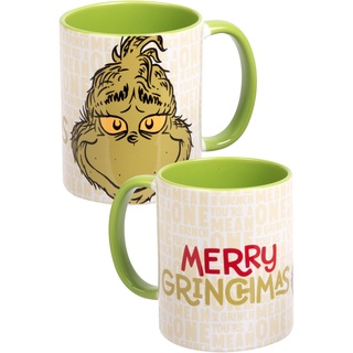 The Grinch Tasse - Merry Grinchmas - Kaffeetasse Becher Kaffeebecher aus Keramik Weiß 320 ml