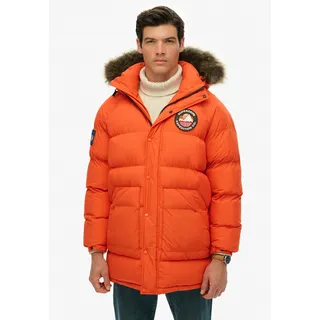 Superdry Everest Longline Baffled Parka bold orange L