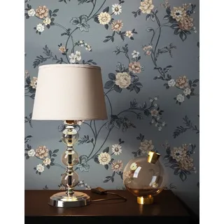 Newroom Vliestapete Liana Tapete Blumentapete Blumen,Blüten,Wiese, Grau Tapete Landhaus Blumen - Blumentapete Beige Weiß Romantisch Floral Blüten Wiese für Wohnzimmer Schlafzimmer Büro, modern blau