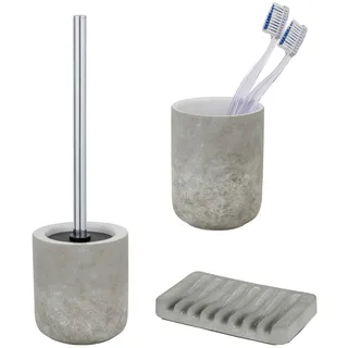 Schöner Wohnen Badaccessoire-Set grau