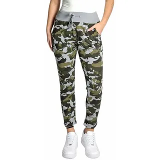 Mississhop Boyfriend-Hose Camouflage Damenhose Militär Hose Jogginghose M.121 grau