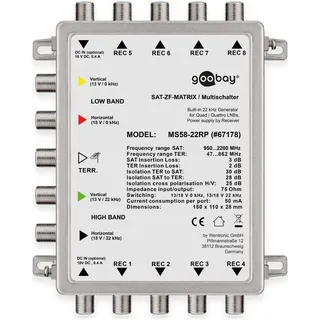 goobay MS58-22RP Multischalter SAT Zubehör, Silber