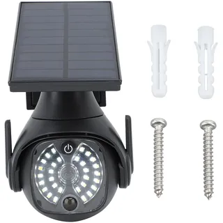 300 Lm Led-solarfluter Mit Bewegungsmelder, Ip65 Wasserdicht, Attrappe Einer Kamera, 3 Beleuchtungsmodi, Für Die Gartensicherheit