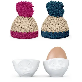 Colour-up Eierbecher 2er Set Och Bitte & LECKER mit 2 Mützen - Fiftyeight Products