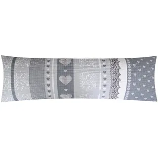 Seersucker Seitenschläferkissen Bezug 40x145cm Love Liebe Herzen (386-2-S)