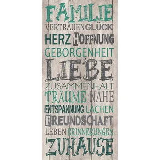 Leinwandbild LEMANO, Holzoptik - 33 x 70 cm - mit Schriftzug