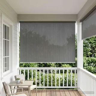 Maison Exclusive - Außenrollo 90% UV-Block Hellgrau 140 x 230 cm HDPE - Grau