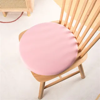 FANSU Sitzkissen Rund Memory Foam, Waschbare Memory Schaum Stuhlkissen für Zuhause, Küche, Esszimmer, Garten, Büro Innen/Outdoor Sitzpolster (30x30x3cm,Rosa)