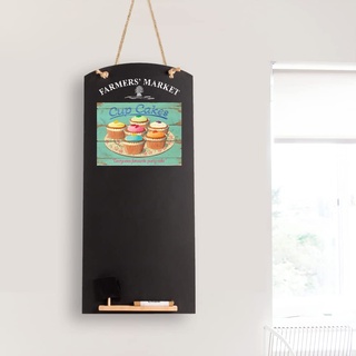 Kreidetafeln UK Cupcakes hoch dünn Kreidetafel/Tafel/Memo Küche Board mit Seil, Tablett und Kreide., Design Range, Holz, schwarz, 60 x 26,5 x 1 cm