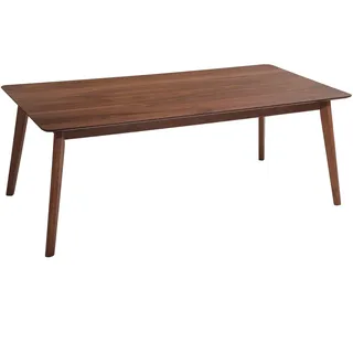 Esszimmertisch abgerundete Form MDF-Platte 200 cm dunkle Walnuss Madox