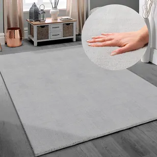 Teppich MY HOME "Arabell, Kunstfellteppich" Teppiche Gr. B/L: 200 cm x 290 cm, 16 mm, 1 St., grau Esszimmerteppiche weich und kuschelig, Fell Haptik, Anti-Rutsch-Unterseite