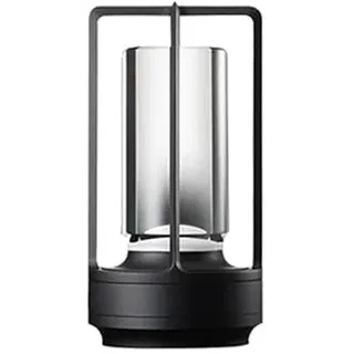 Industrielle Touch Control Tischlampe, Zylinder-Kristall-Lampe mit Metallkäfig, 3 Farben Dimmbare, Wiederaufladbare Schreibtischlampe, Wasserdichtes LED-Dekolicht für Schlafzimmer, Wohnzimmer, Flur