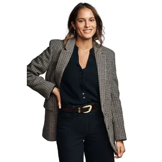 LAURA ASHLEY Jackenblazer Laura Ashley Wollblazer mit Hahnentrittmuster (1-tlg) braun 38 (GB: 10)