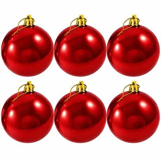 Annastore 6-TLG Set XL Weihnachtskugeln zum Hängen Ø 12 cm | frostsicher und wetterfest zum Hängen Christbaumkugeln Christbaumschmuck Baumkugeln für Outdoor