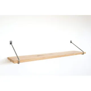 Natural Goods Berlin 1x Design Wandregal Eiche 100cm | viele Farben & Modelle | Regalboden Massivholz Metall Schweberegal hängend, Regalwinkel, Konsole (Regal PRENZLBERG (20cm Tiefe), Industrial)