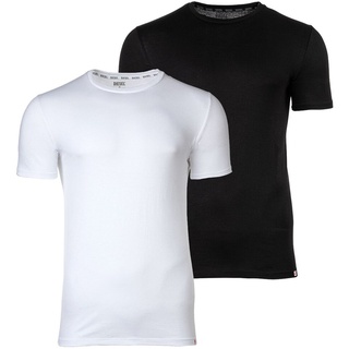 DIESEL Herren T-Shirt 2er Pack - UMTEE-RANDAL-TUBE, Rundhals, kurzarm, einfarbig Schwarz/Weiß S