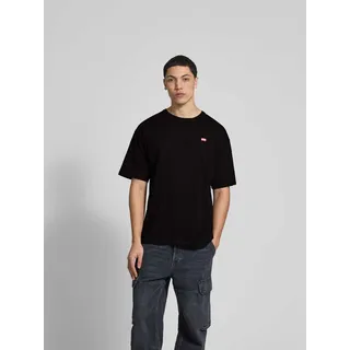 T-Shirt mit Label-Print, Black, S