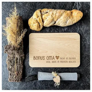 Spruchreif® Frühstücksbrett Frühstücksbrettchen aus Holz mit Gravur, Geschenke für Stiefeltern