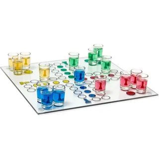 Relaxdays 3 teiliges Trinkspiel Set XXL für Erwachsene, Drinking Ludo, Trink-Roulette, Beer Pong Becher rot, Partyspiel, Saufspiel, ab 18